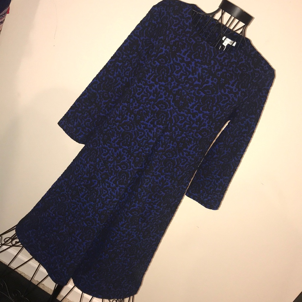 Tyler Boe Long Sleeve Dress in Blue and Black